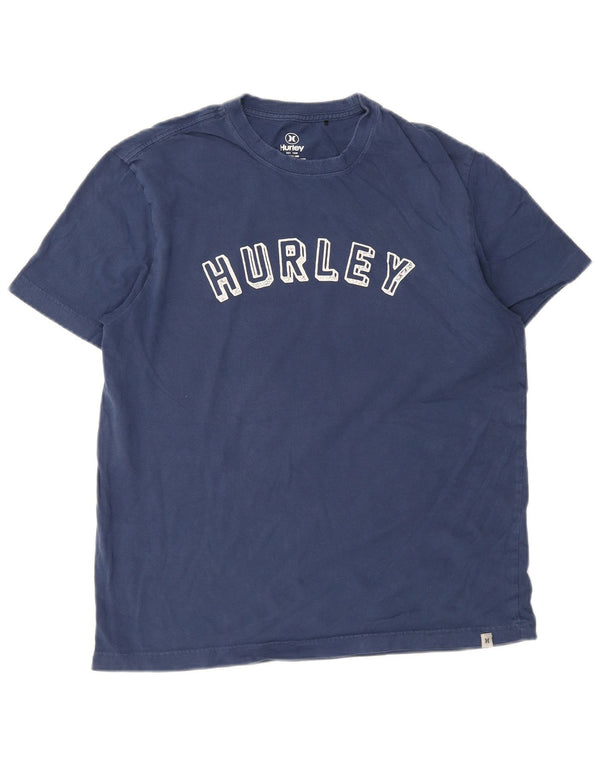 Hurley Herre grafisk T-shirt Top Medium Marineblå Bomuld