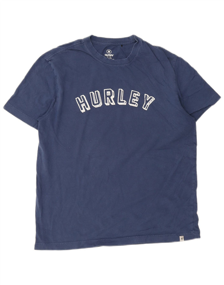 Hurley Herre grafisk T-shirt Top Medium Marineblå Bomuld