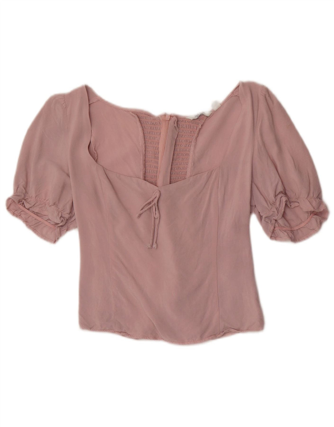 Jack Wills Dame Crop Bluse Top UK 12 Medium Pink Viscose