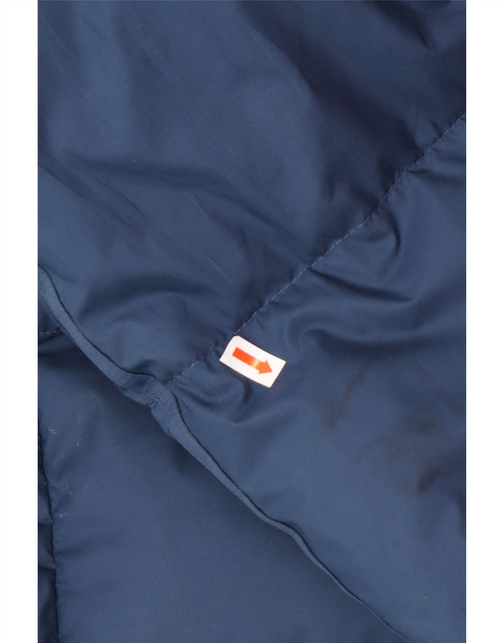 ADIDAS Herre hættepolstret jakke UK 42 XL Navyblå Polyamid Vinter