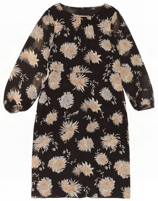 Wallis Dame Maxi Dress UK 14 Large Black Floral Polyester
