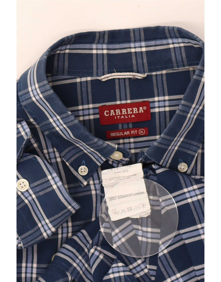 Carrera herre Regular Fit skjorte XL marineblå ternet bomuld