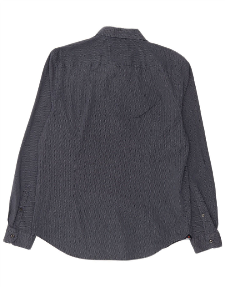 Superdry Slim Fit-skjorte til mænd Stor marineblå plettet bomuld