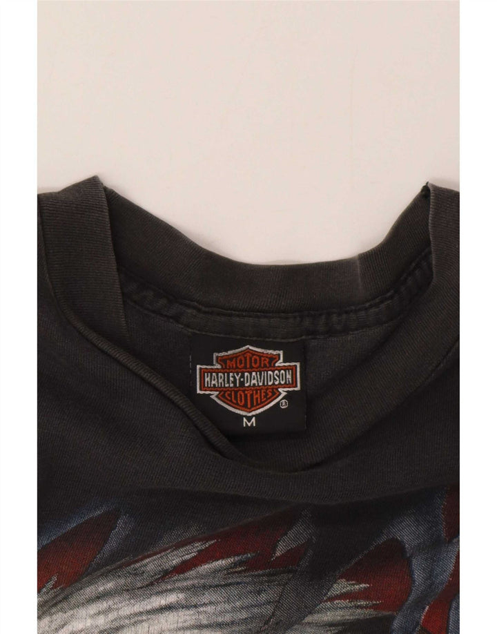 Harley Davidson Herre 1990 grafisk T-shirt top mellemgrå bomuldsmotorcykel