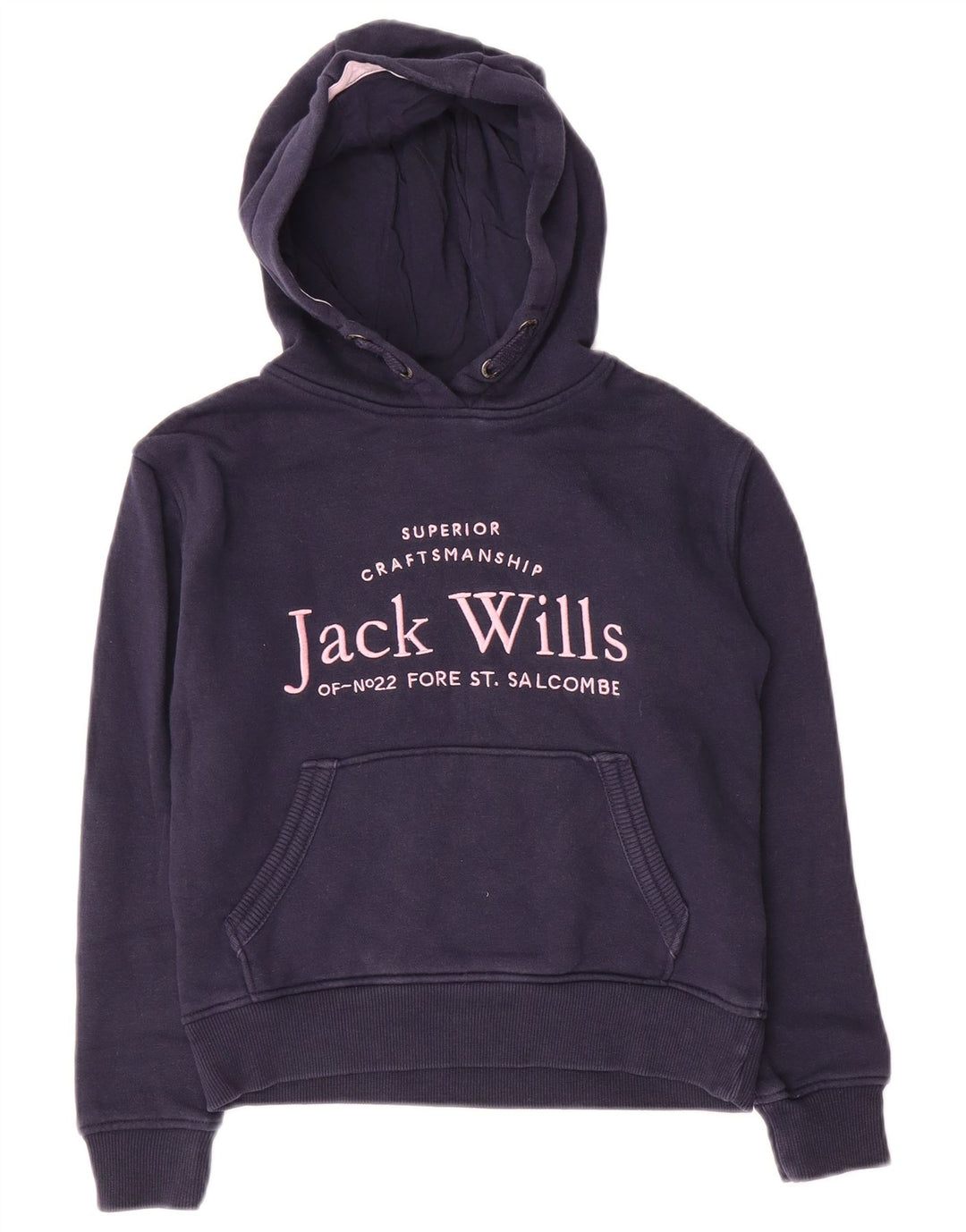 JACK WILLS Grafisk hættetrøje til piger 8-9 år Marineblå bomuld
