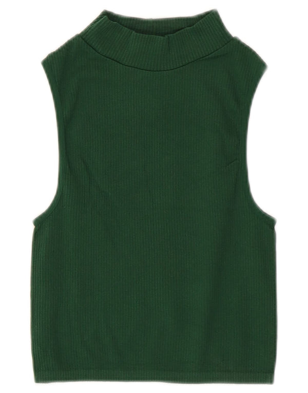 Zara Womens Crop Vest Top UK 4 XS Grøn