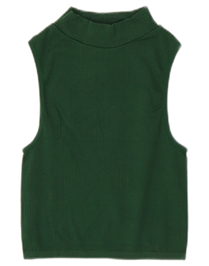 Zara Womens Crop Vest Top UK 4 XS Grøn
