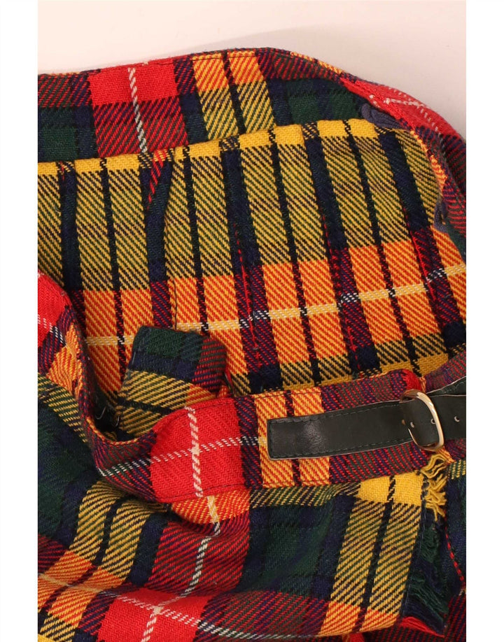 Vintage plisseret nederdel til kvinder W28 Medium flerfarvet plaid