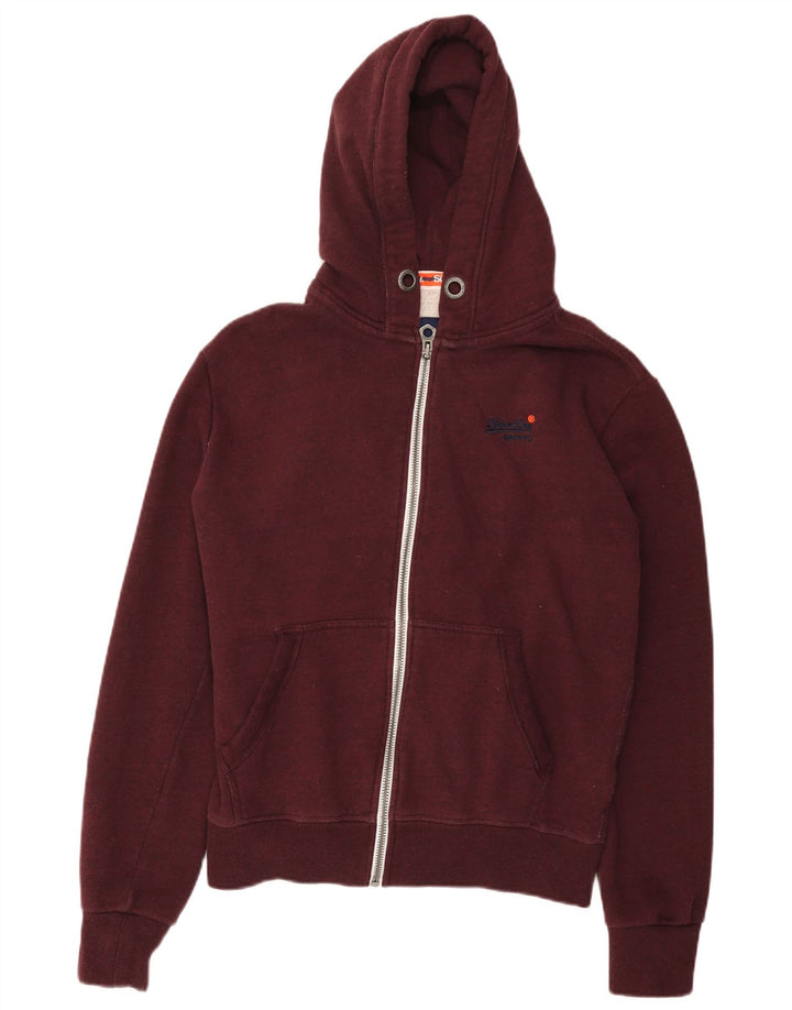 Superdry Hættetrøje med lynlås til mænd Medium Bourgogne bomuld