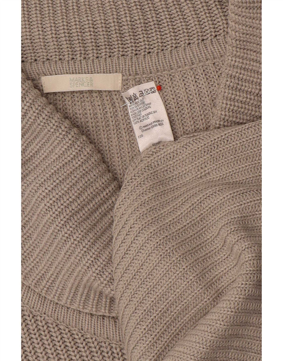 Marks & Spencer Dame Langærmet Roll Neck Jumper Dress UK 12 Medium Grey