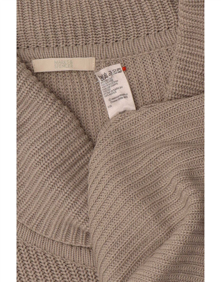 Marks & Spencer Dame Langærmet Roll Neck Jumper Dress UK 12 Medium Grey