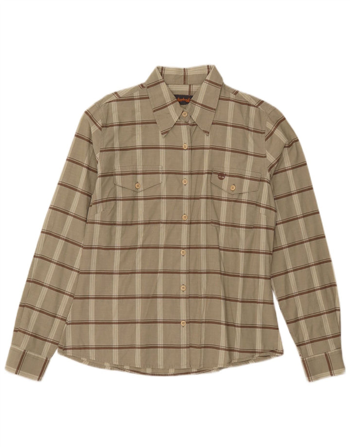 Timberland Dameskjorte UK 14 Medium Khaki Ternet Bomuld