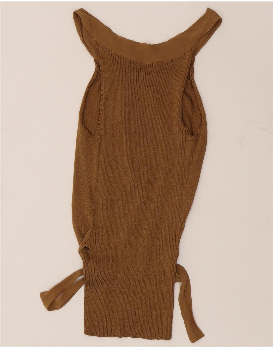 Massimo Dutti Dame Off Shoulder Top UK 14 Stor brun viskose
