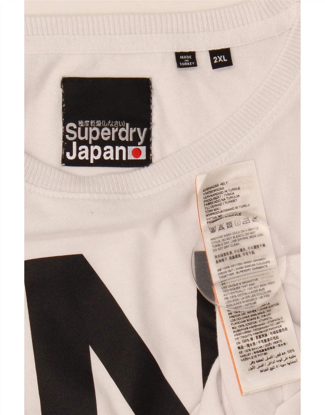 Superdry Herre grafisk top Langærmet 2XL hvid bomuld
