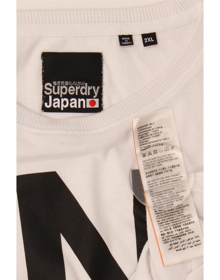 Superdry Herre grafisk top Langærmet 2XL hvid bomuld