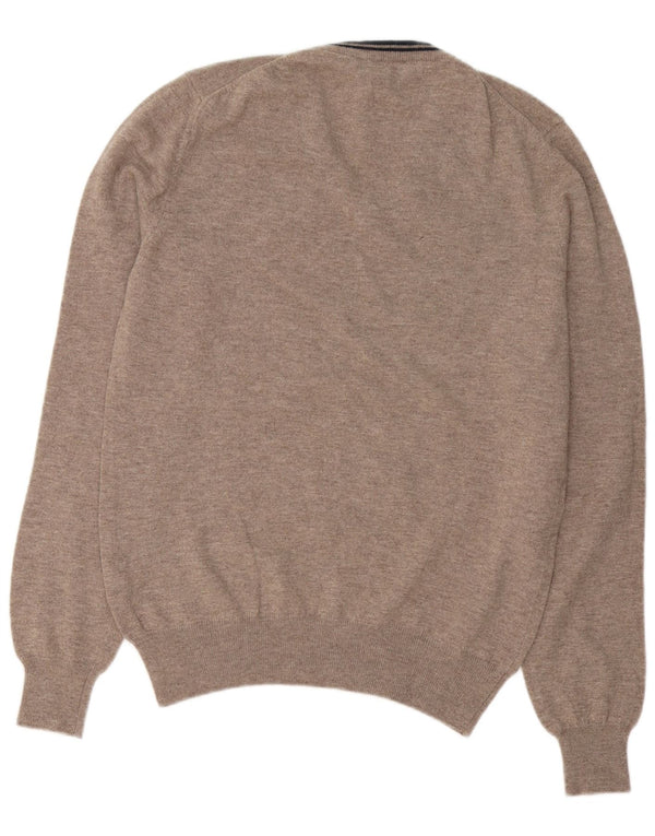 Fred Perry Herre V-hals sweater XL Brun Flecked Wool