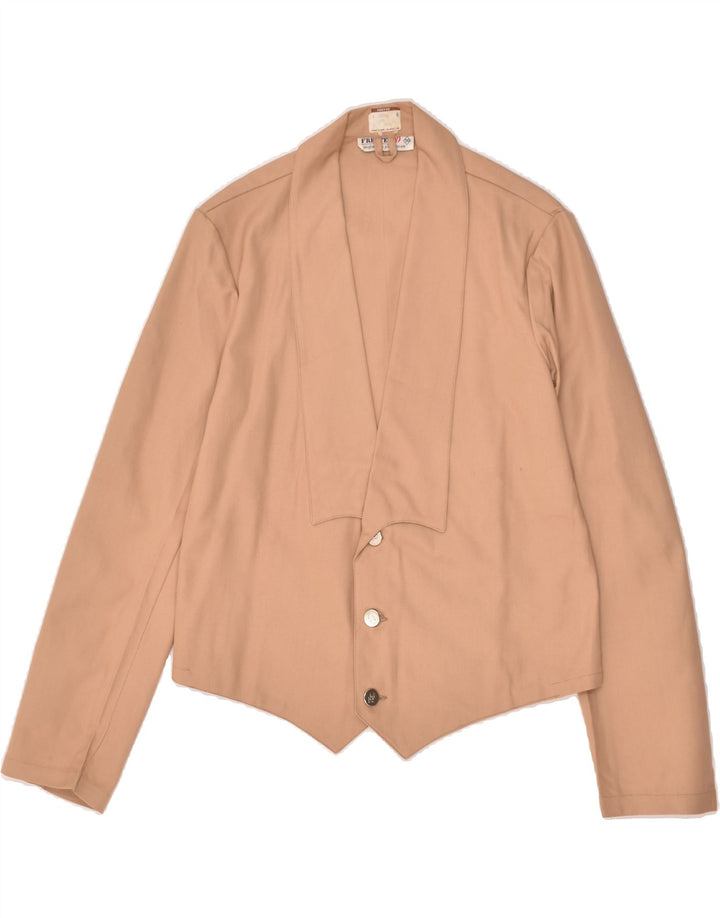 VINTAGE Womens 3 Button Blazer Jacket IT 50 XL Beige Cotton | Vintage Vintage | Thrift | Second-Hand Vintage | Used Clothing | Messina Hembry 
