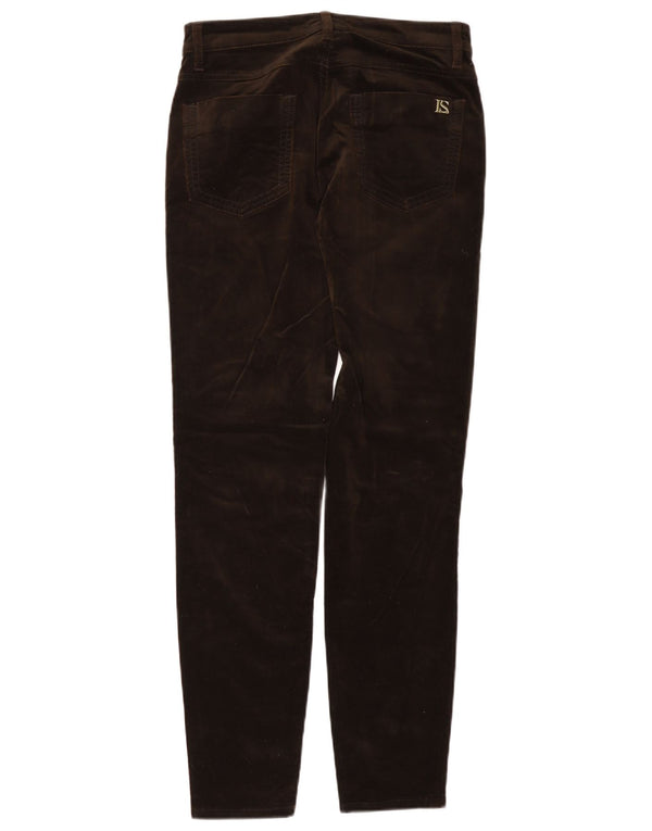 Luisa Spagnoli Dame Velvet Slim Casual Bukser IT 40 Small W27 L29 Brun