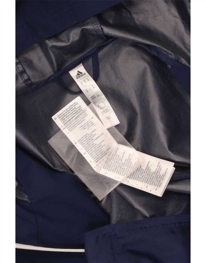 Adidas Regnjakke med hætte til mænd UK 42 XL Marineblå polyester