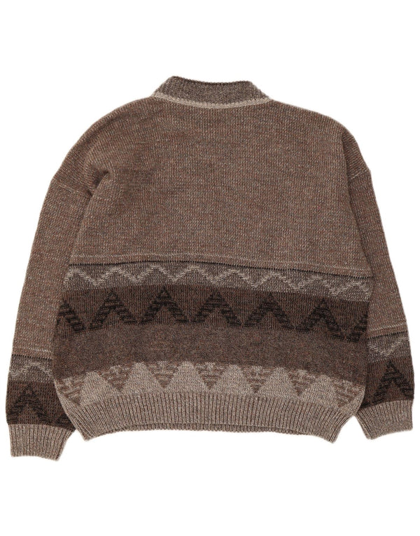 Pitti Herre Turtle Neck Jumper Sweater XL Grå Geometrisk Akryl