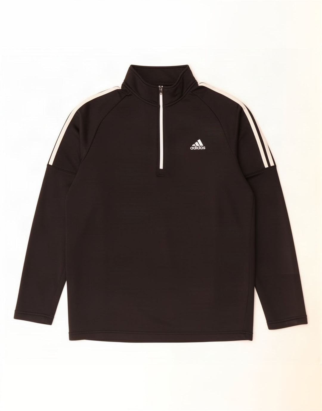 Adidas Herre Zip Neck Pullover Træningsdragt Top XL Sort Polyester