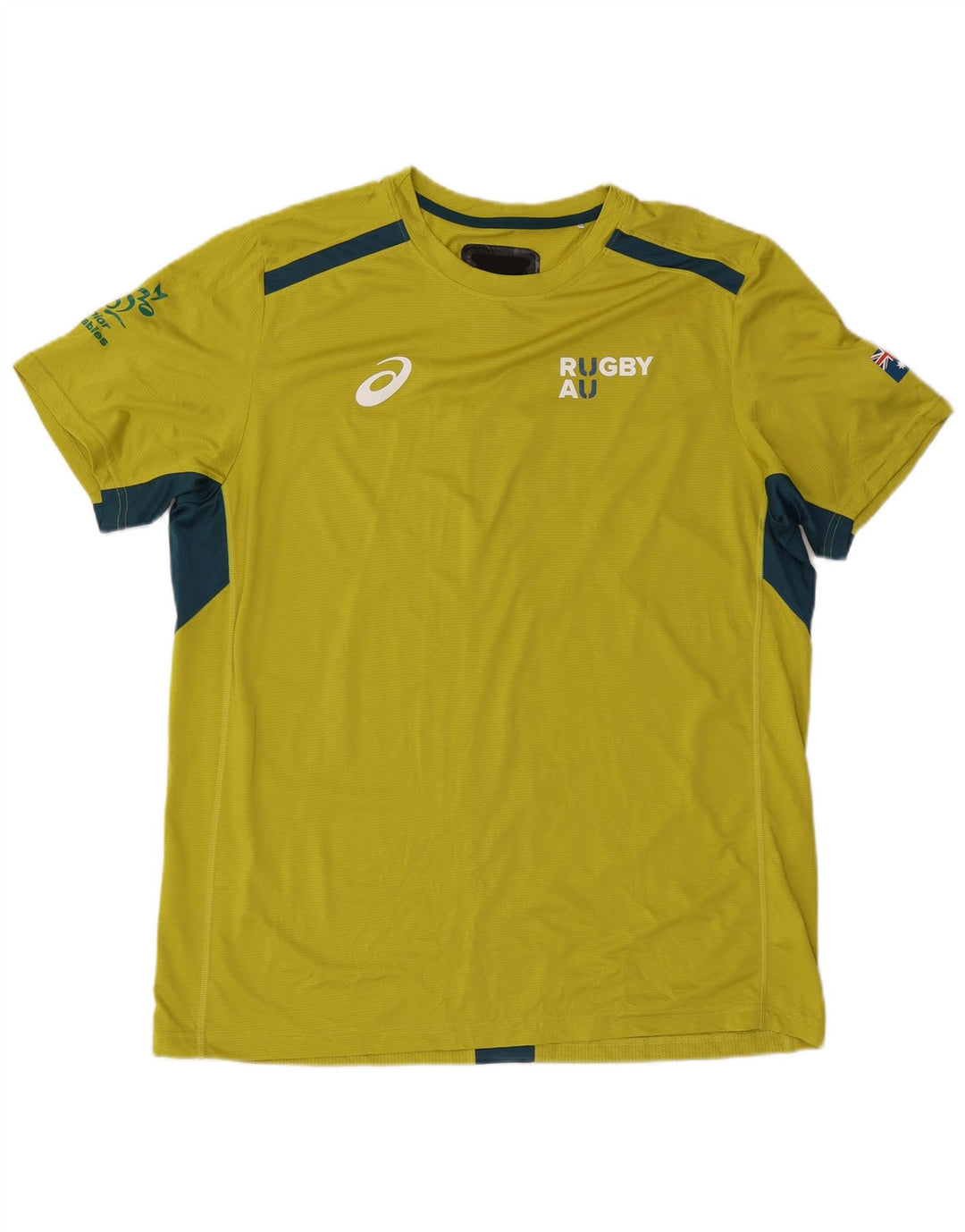 Asics Herre Grafisk T-Shirt Top 2XL Gul Colourblock Polyester