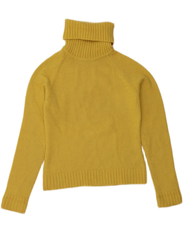 Zara Womens Crop Roll Neck Jumper Sweater UK 10 Small Yellow Acryl