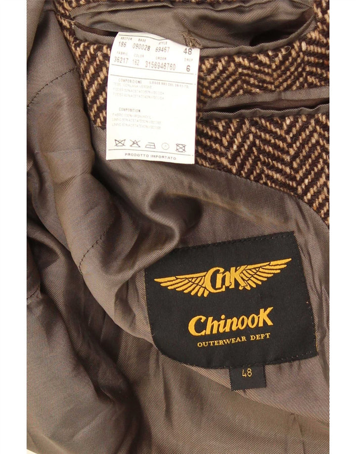 Chinook herre dobbeltradet frakke IT 48 medium brun sildeben