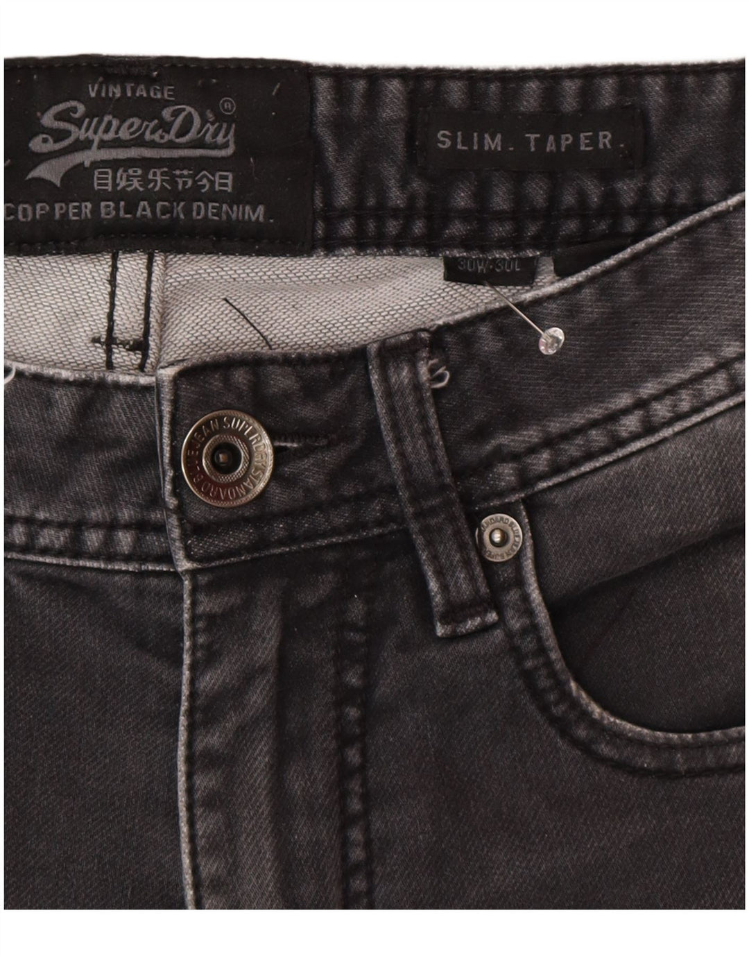 Superdry Herre Slim Tapered Jeans W30 L30 Grå Bomuld