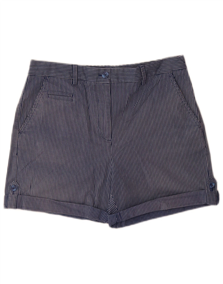 Marks & Spencer Chino-shorts til kvinder UK 12 Medium W32 Blåstribet bomuld