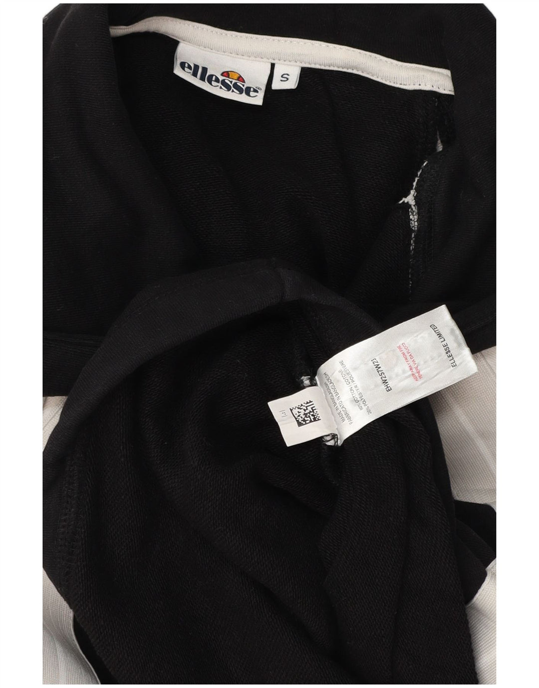 ELLESSE Womens Oversized Hoodie Jumper UK 10 Small Black Colourblock