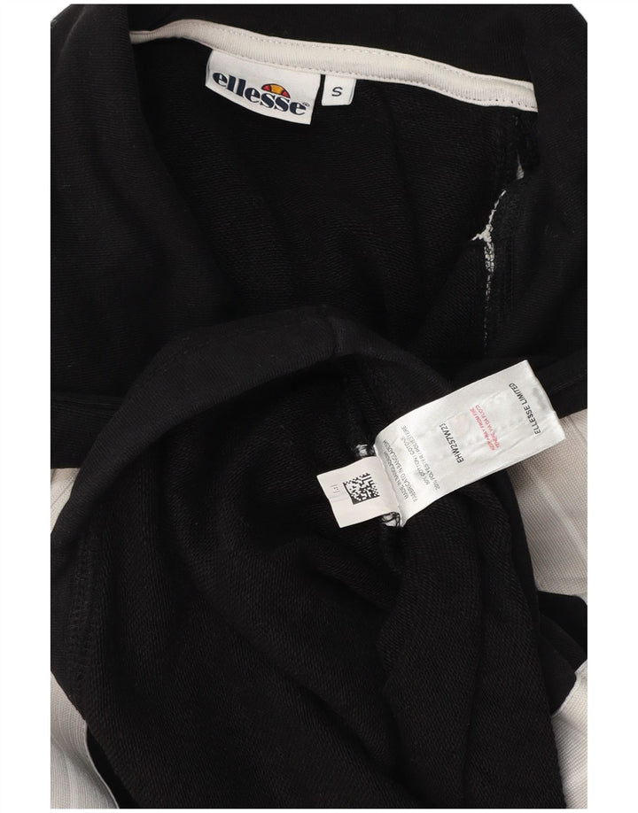 ELLESSE Womens Oversized Hoodie Jumper UK 10 Small Black Colourblock