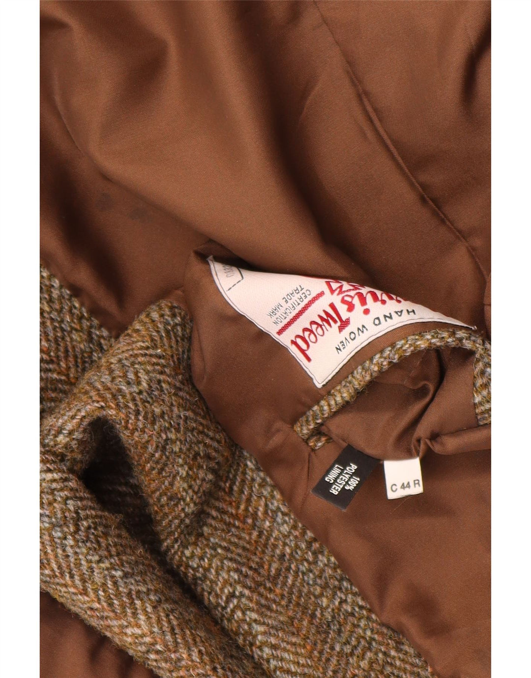 Harris Tweed Herre 2 Button Blazer Jacket UK 44 2XL Brun Sildebensuld