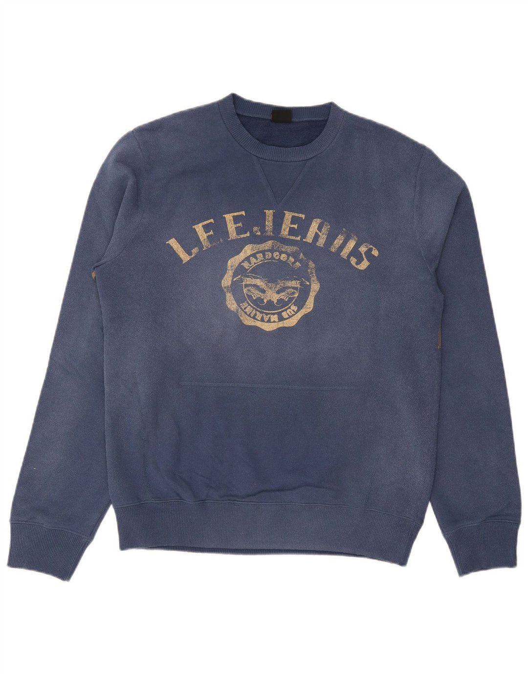 Lee Herre grafisk sweatshirt jumper stor marineblå bomuld
