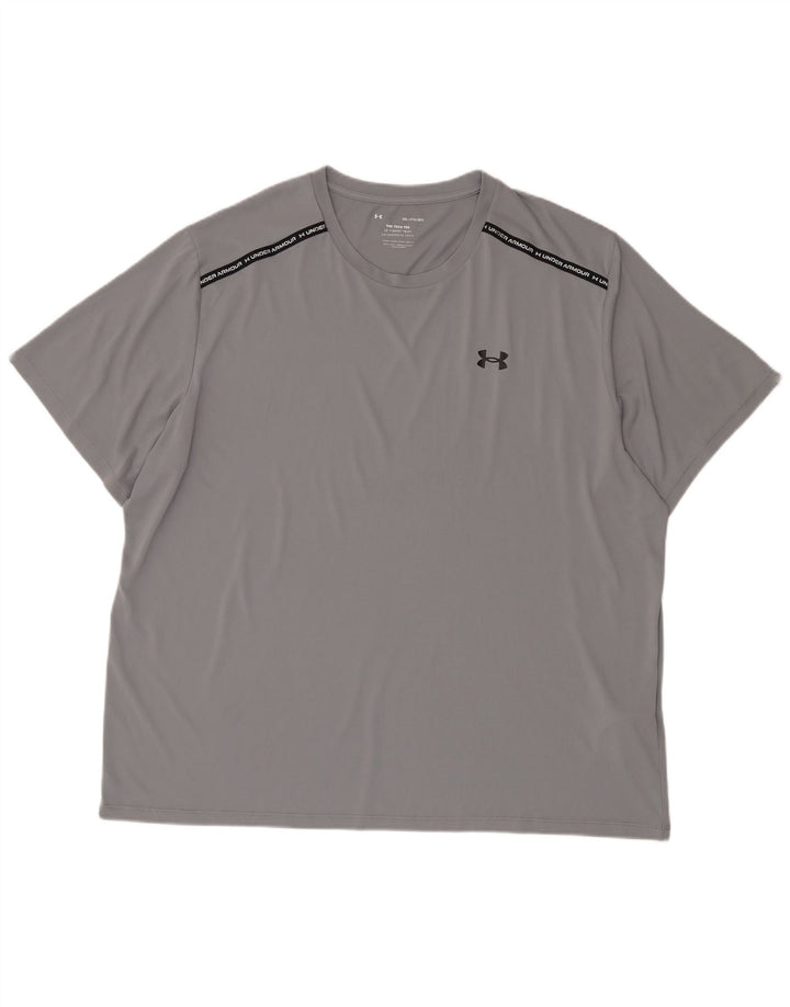 Under Armour Herre Grafisk T-Shirt Top 3XL Grå Polyester