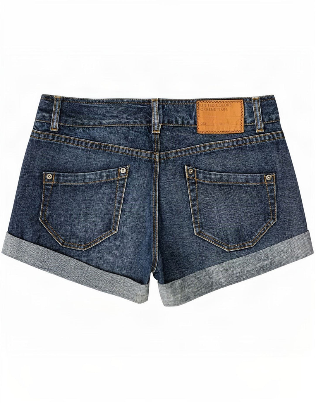 Benetton Dame denim Shorts IT 42 Medium W30 Blå Bomuld