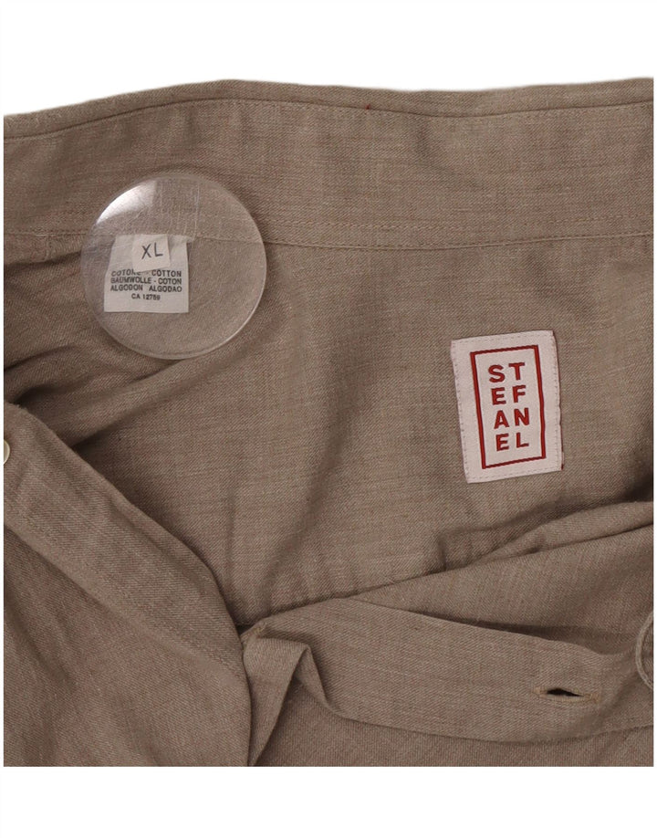 Stefanel Herreskjorte XL Beige Bomuld