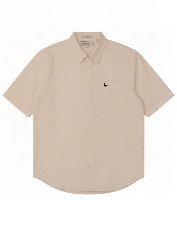 Jack Wills Mens Short Sleeve Slim Fit Shirt Large White Cotton