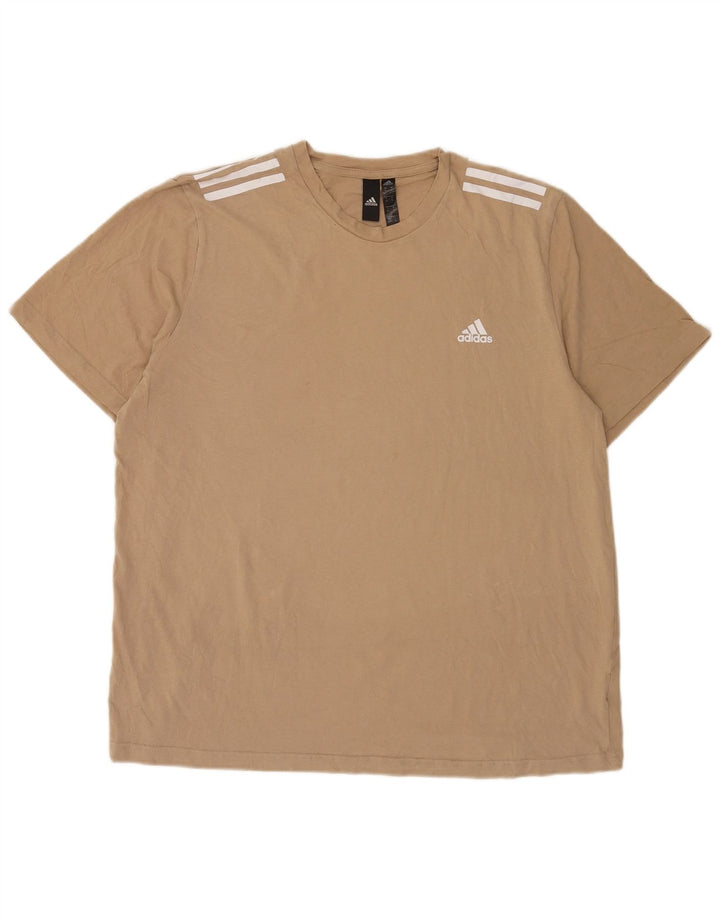 Adidas herre T-shirt top XL brun bomuld