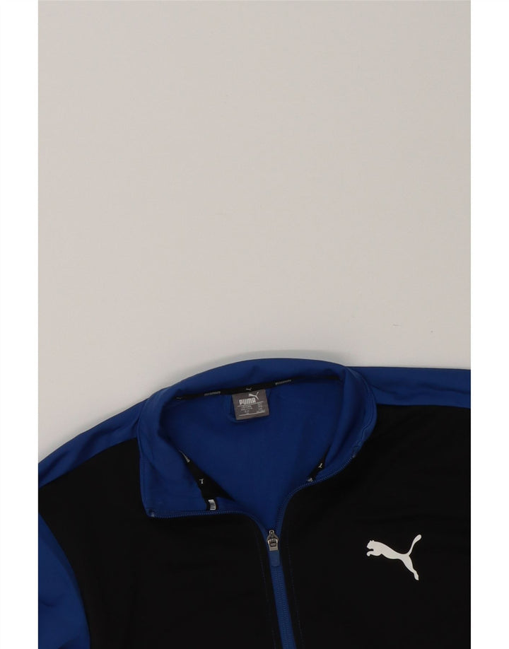 PUMA Boys Tracksuit Top Jacket 15-16 Years  Blue Colourblock Polyester Vintage Puma and Second-Hand Puma from Messina Hembry 