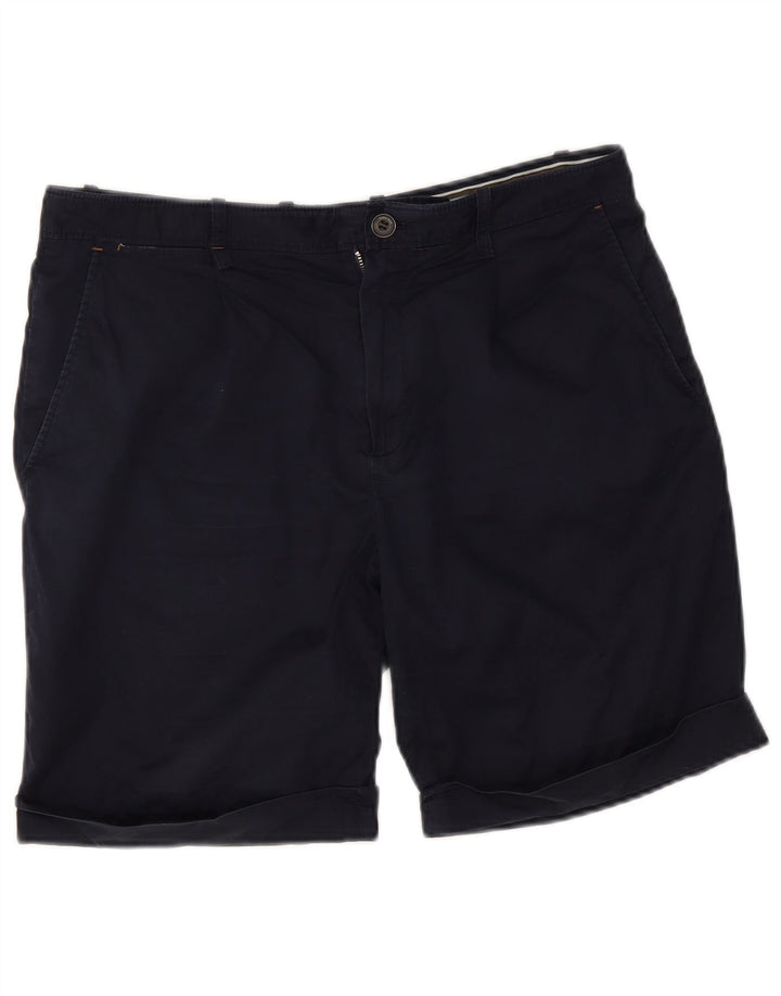 Zara Herre Chino Shorts EU 42 Large W32 Marineblå Bomuld
