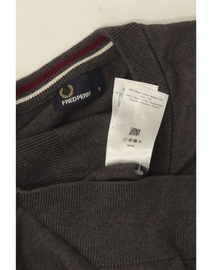 Fred Perry Herre cardigan sweater lille grå uld