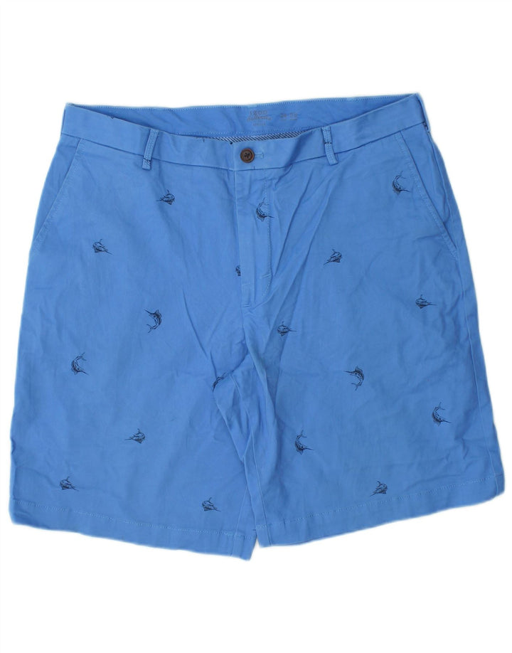 IZOD Saltvand Chino-shorts til mænd W34 Stor blå plettet bomuld