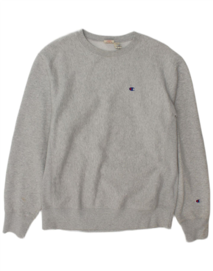Champion Herre Sweatshirt Jumper Large Grå Bomuld