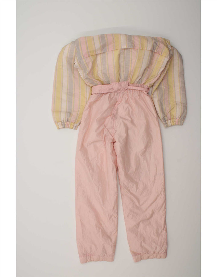 Colmar Dame Hætte Ski Jumpsuit IT 42 Lille Pink Stribet Polyamid