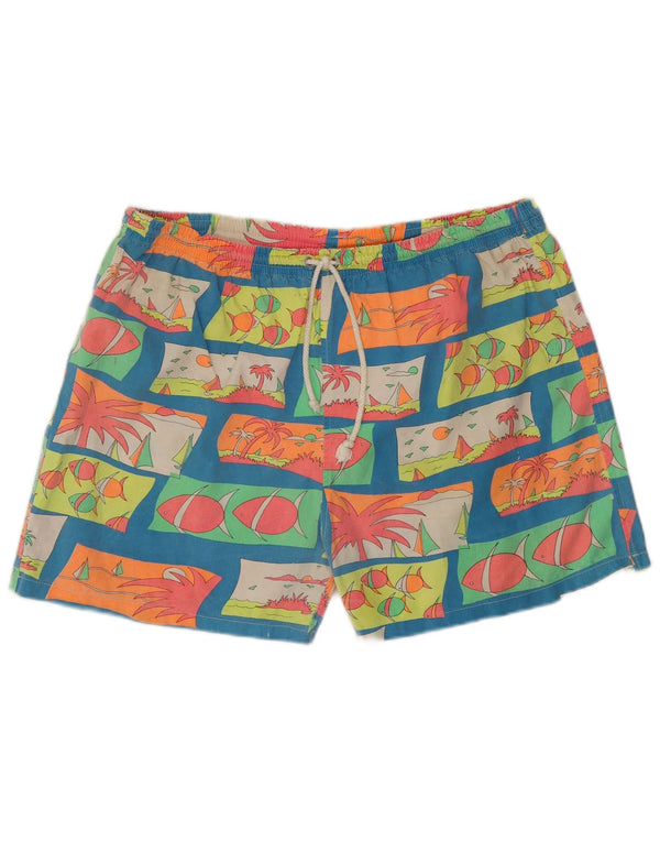 Vintage Badeshorts med abstrakt mønster til mænd Medium flerfarvet