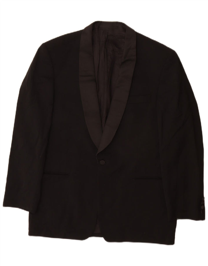 Pierre Cardin Herre 1 Knap Blazer Jakke UK 40 Stor Sort Uld