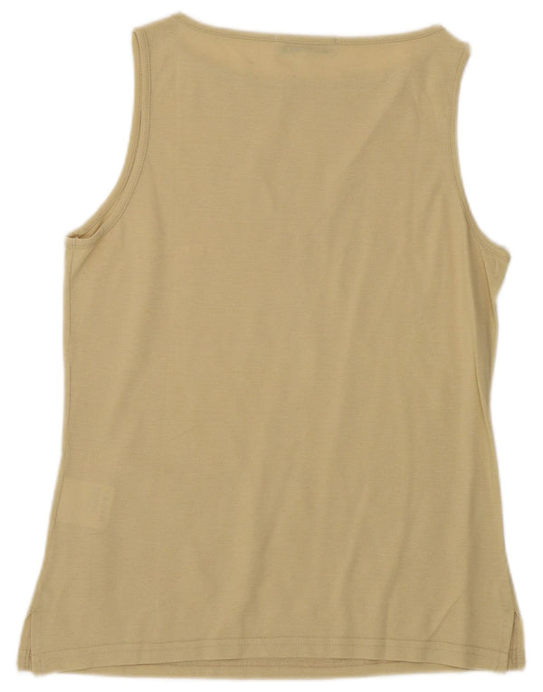 Sergio Tacchini Dame Milano Vest Top UK 12 Medium Beige Bomuld