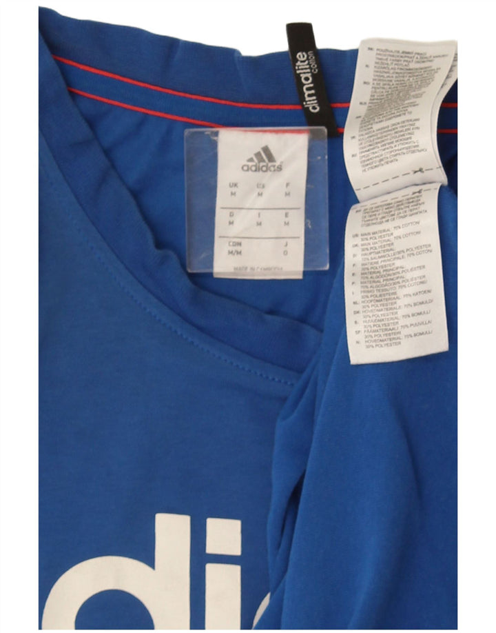 Adidas Herre Climalite grafisk T-shirt top mellemblå bomuld