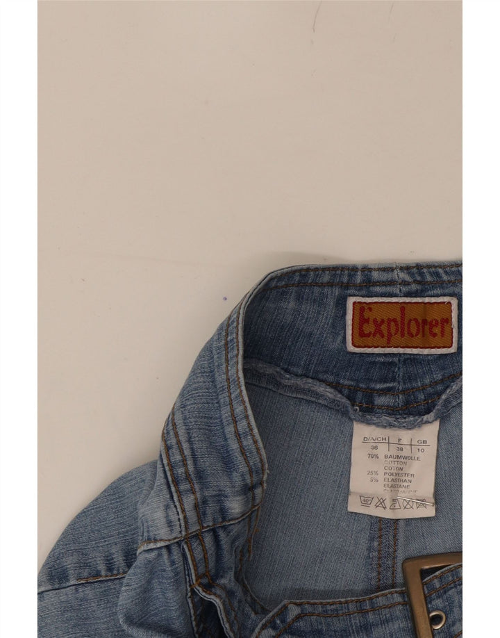 EXPLORER Womens Flared Jeans UK 10 Small W28 L34 Blue Cotton Vintage Explorer and Second-Hand Explorer from Messina Hembry 